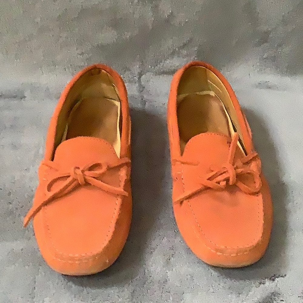 TOD'S Moccasin Suede Driving Loafers Burnt Orange Size 37 - Picture 2 of 14